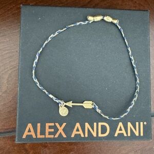 Alex and Ani Blue and Gold Arrow Bracelet